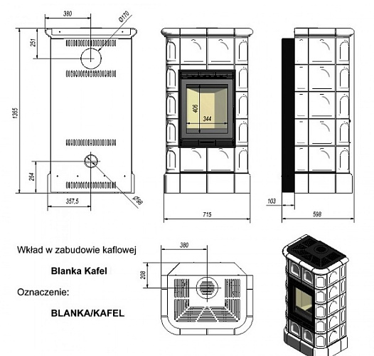 Печь-камин Blanka 8 kW stove зеленый_1