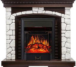 Каминокомплект Royal Flame Glasgow очаг Majestic FX Black темный дуб/белый Royal Flame Glasgow очаг Majestic FX Black темный дуб/белый