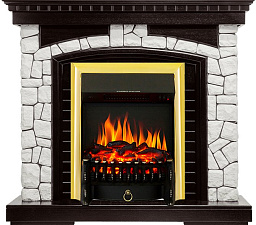 Каминокомплект Royal Flame Glasgow очаг Fobos FX Brass венге/белый Royal Flame Glasgow очаг Fobos FX Brass венге/белый