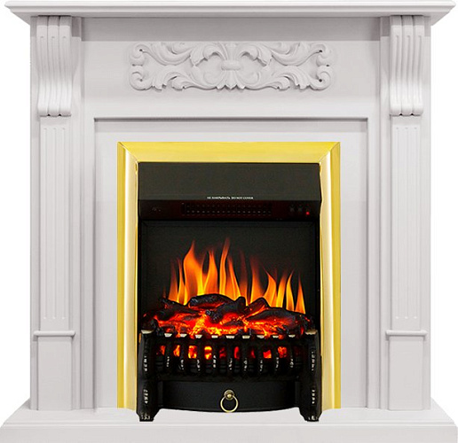 Royal Flame Venice с очагом Fobos FX Brass фактурный белый_0