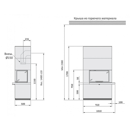 Артстоун, черная полка, гранит, Contura i 41a_7