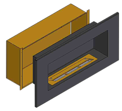 Теплоизоляционный корпус ZeFire для встраивания в мебель для очага 600 мм