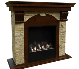 Каминокомплект Firezo Dublin Темный дуб, Сланец Firezo Dublin Темный дуб, Сланец